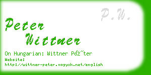 peter wittner business card